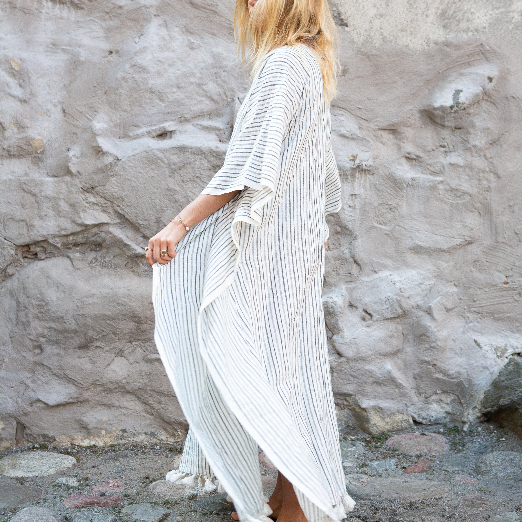 Milieuvriendelijke gestreepte Palma-kaftan