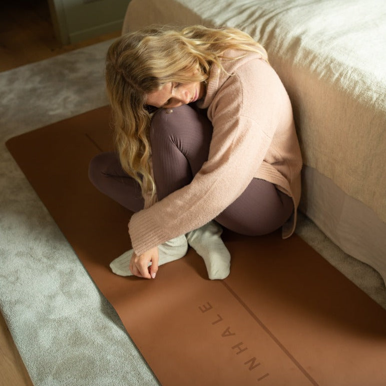 Inhale Exhale Super Grip yogamat Caramel/Beige: 3,5 mm
