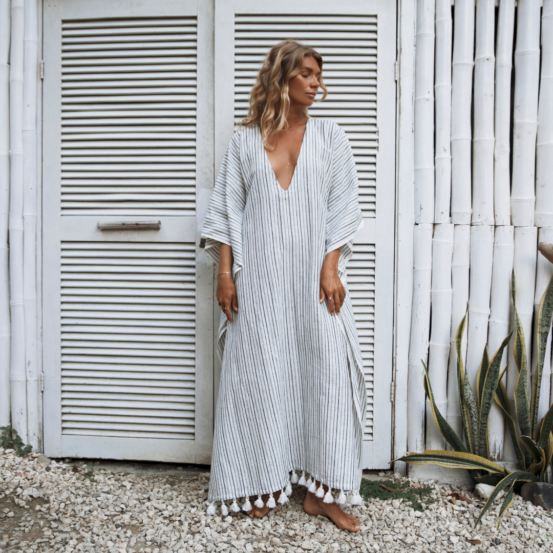 Milieuvriendelijke gestreepte Palma-kaftan