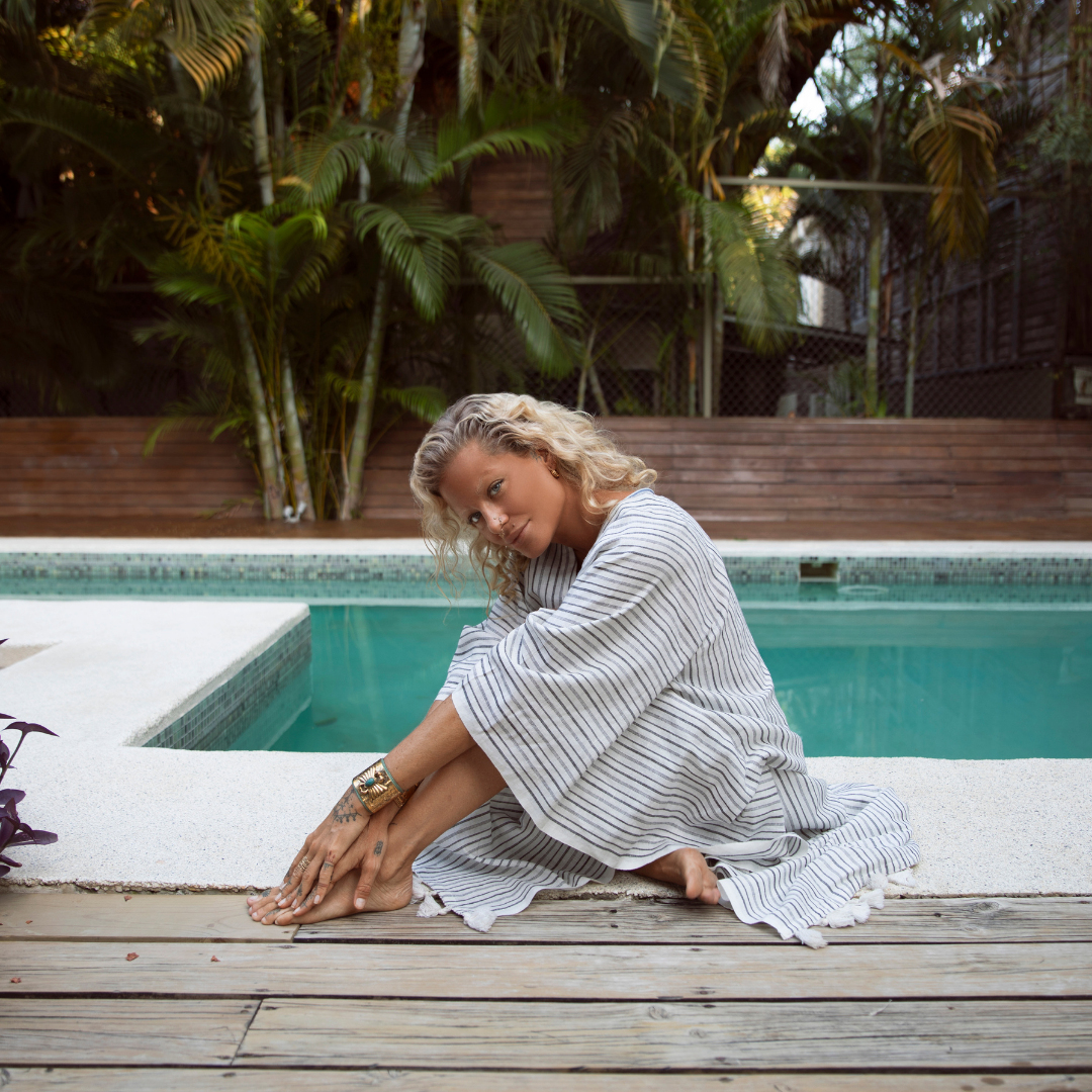 Milieuvriendelijke gestreepte Palma-kaftan