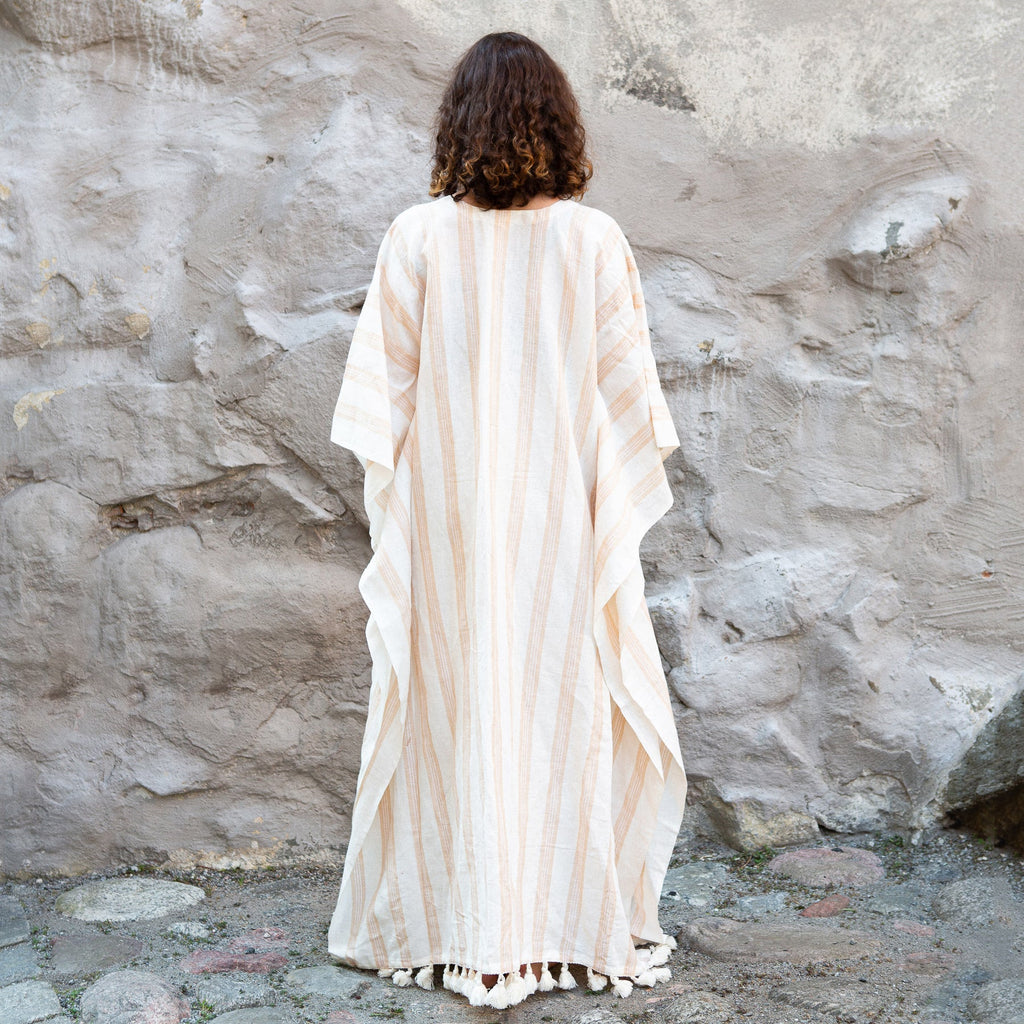 Milieuvriendelijke gestreepte Ibiza-kaftan