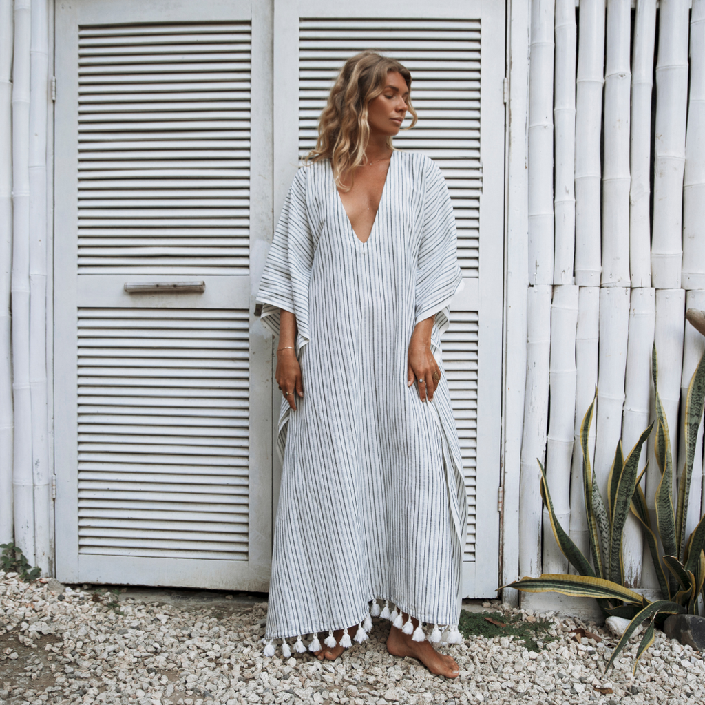Milieuvriendelijke gestreepte Palma-kaftan