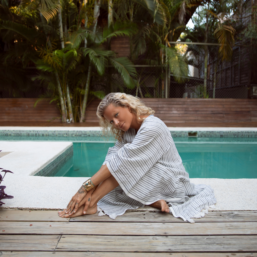 Milieuvriendelijke gestreepte Palma-kaftan